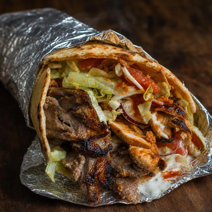 Mixed lamb and chicken kebab
